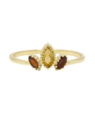 Citrine Gemstone Ring - Sterling Silver Gold Plated Ring Garnet Ring Handmade Dainty Jewelry