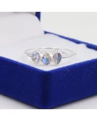 Natural Moonstone Ring – Handmade Sterling Silver Dainty June Birthstone Jewelry