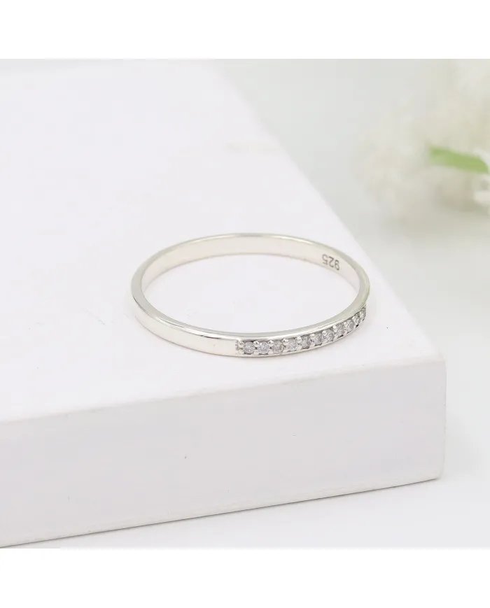 Natural Swarovski Crystal Ring - Sterling Silver Handmade Ring Minimalist Jewelry