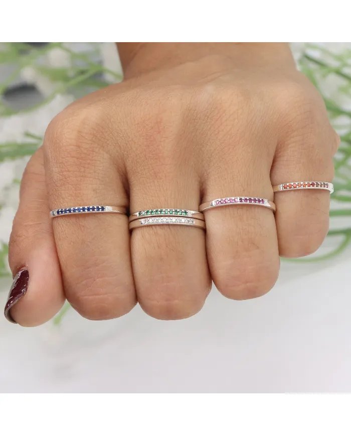 Natural Swarovski Crystal Ring - Sterling Silver Handmade Ring Minimalist Jewelry