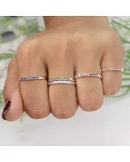 Natural Swarovski Crystal Ring - Sterling Silver Handmade Ring Minimalist Jewelry