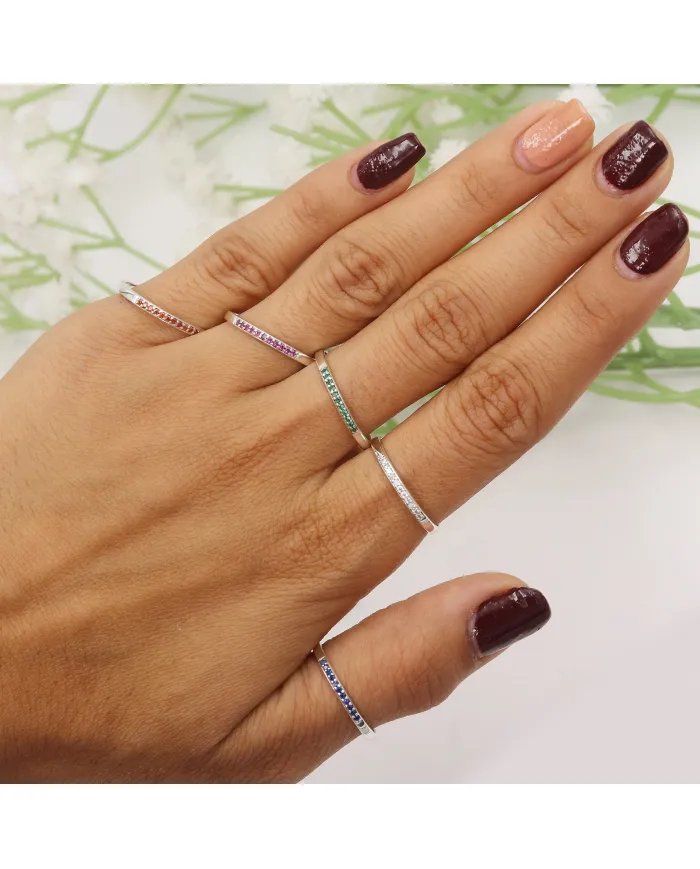 Natural Swarovski Crystal Ring - Sterling Silver Handmade Ring Minimalist Jewelry