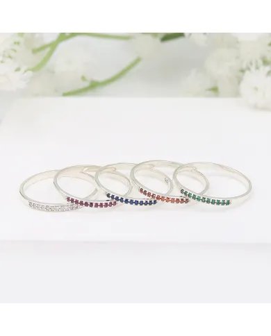 Natural Garnet Ring - Sterling Silver Ring Minimalist Rings for Her