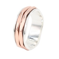 Spinner Ring, Sterling Silver Ring, Anxiety Ring, Copper Spinner Ring, Fidget Ring, Meditation Ring, Promise Ring, Unisex Ring