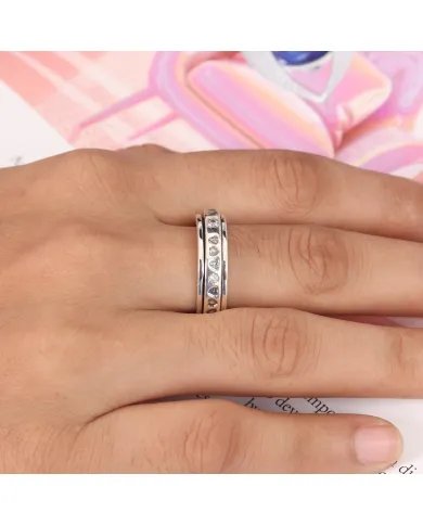 Handmade Swarovski Crystal Spinner Ring - Sterling Silver Statement Ring for Stress Relief