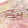 925 Sterling Silver Spinner Ring for Women with Copper Fidget Ring Unisex Band Spinner Ring