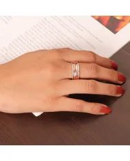 Copper Band Spinner Ring - 925 Sterling Silver Ring Fidget Ring Anxiety Ring Stress Relief Ring Meditation Ring Unisex Ring