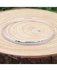 Everyday Wear Silver Bangle - 925 Sterling Silver Handmade Bangle Unisex Bangle