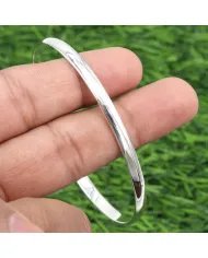Everyday Wear Silver Bangle - 925 Sterling Silver Handmade Bangle Unisex Bangle
