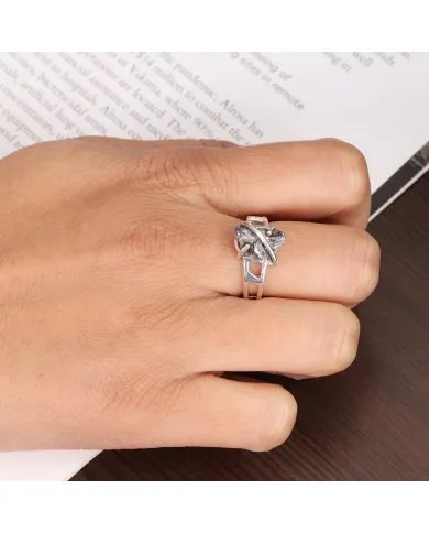 Raw Meteorite Ring - 925 Sterling Silver Handmade Gemstone Jewelry