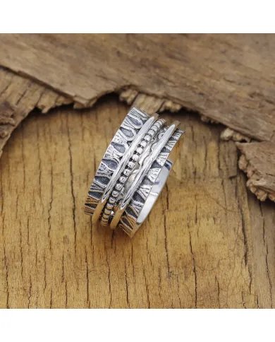 Sterling Silver Spinner Ring – Handmade Anxiety & Meditation Fidget Ring for Men & Women