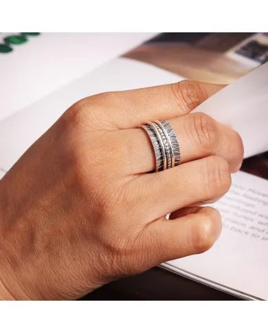 Sterling Silver Spinner Ring – Handmade Anxiety & Meditation Fidget Ring for Men & Women