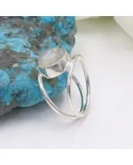 Elegant Moonstone Sterling Silver Ring – Statement Handmade June Birthstone Jewelry