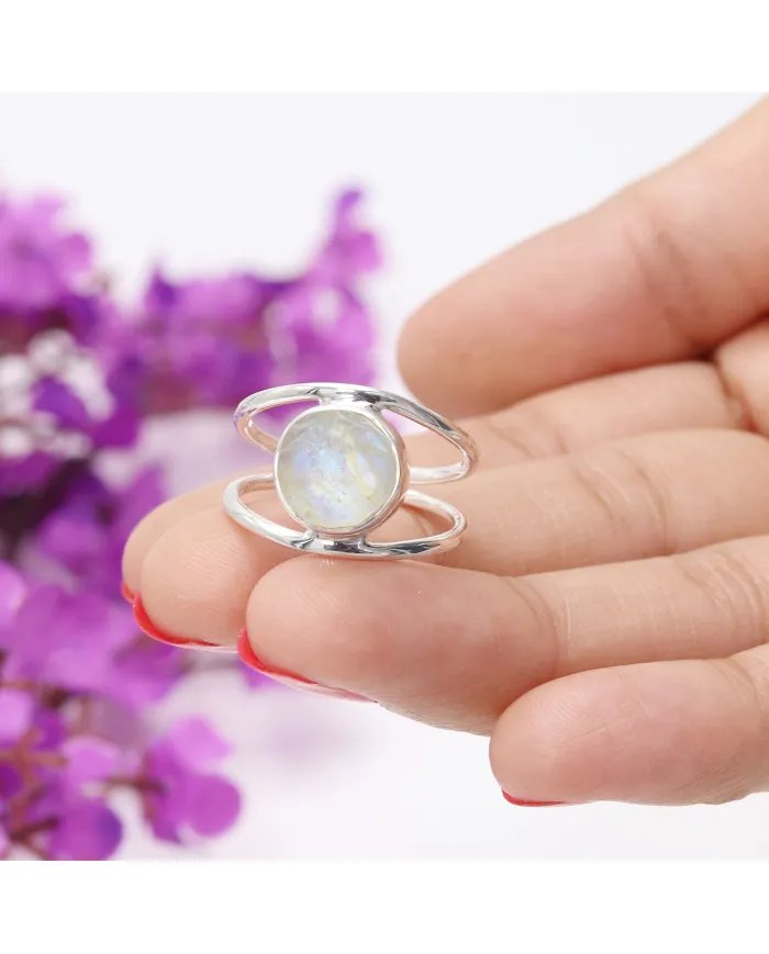 Moonstone Ring – Handmade 925 Sterling Silver Statement Ring for Women