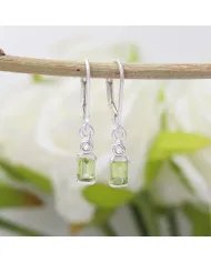 Natural Peridot Sterling Silver Earrings – Handmade Dangle Earrings for Women