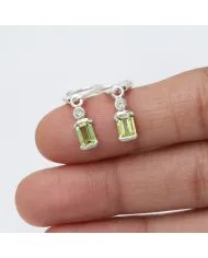 Natural Peridot Sterling Silver Earrings – Handmade Dangle Earrings for Women