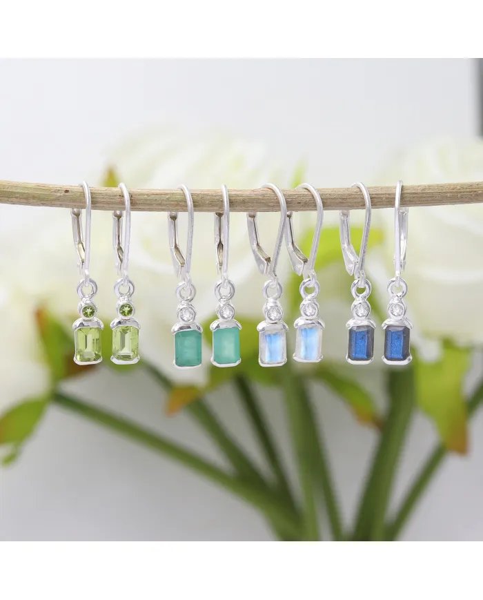 Natural Peridot Sterling Silver Earrings – Handmade Dangle Earrings for Women