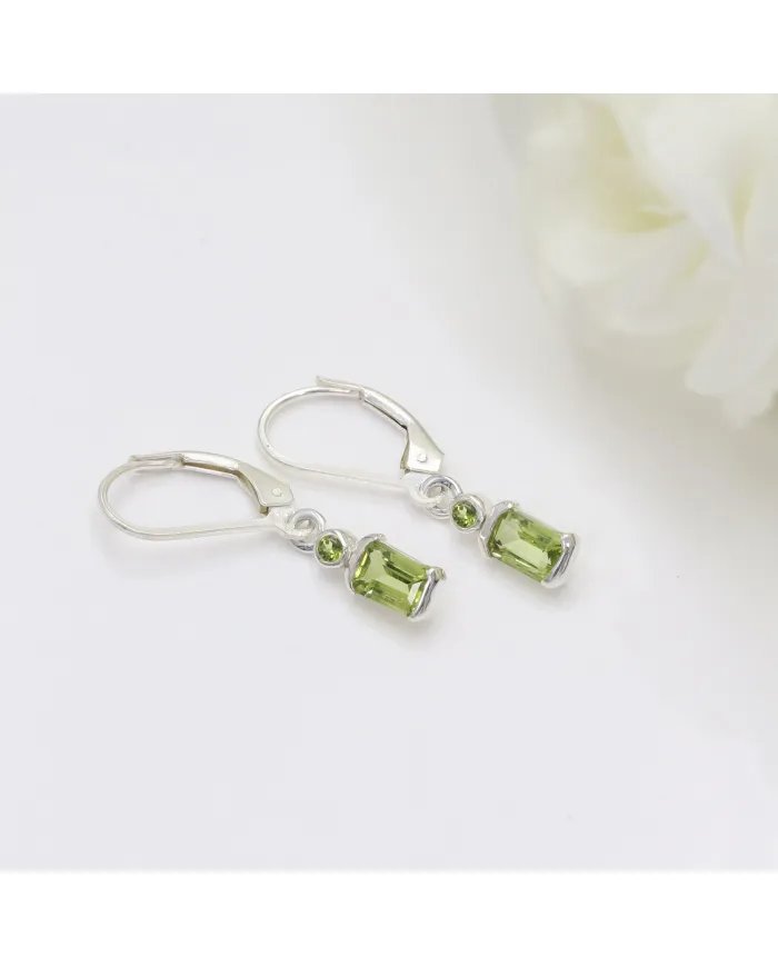 Natural Peridot Sterling Silver Earrings – Handmade Dangle Earrings for Women