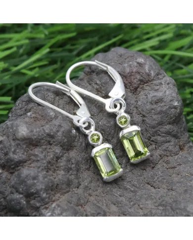 Natural Peridot Sterling Silver Earrings – Handmade Dangle Earrings for Women
