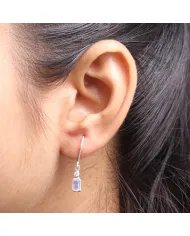 Rainbow Moonstone Sterling Silver Earrings – Handmade Dangle Earrings for Women