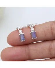 Ethnic Labradorite Sterling Silver Earrings – Handmade Moissanite Drop Design