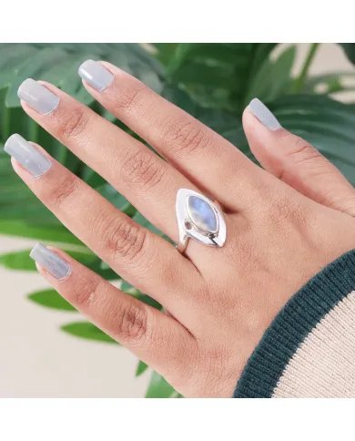 Rainbow Moonstone Ring – Handmade 925 Sterling Silver Statement Jewelry