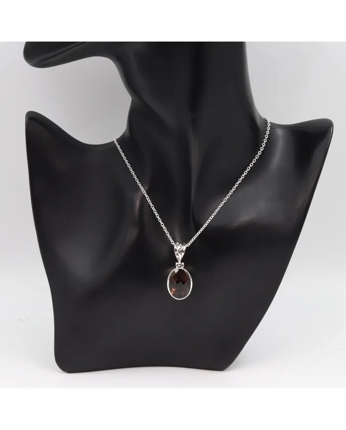 Smoky Quartz Pendant - 925 Sterling Silver Versatile Handmade Jewelry