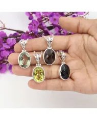 Smoky Quartz Pendant - 925 Sterling Silver Versatile Handmade Jewelry