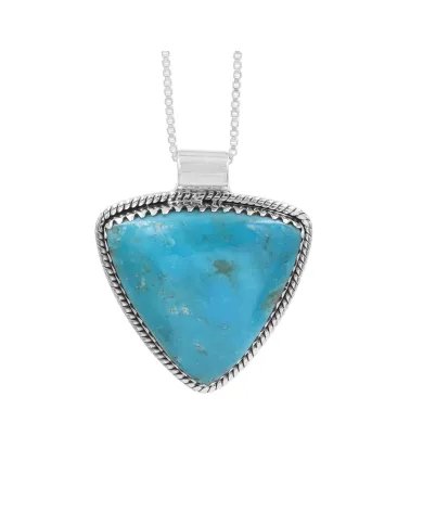 Arizona Turquoise Pendant - Sterling Silver Pendant Triangular Statement Pendant Dainty Necklaces for Her
