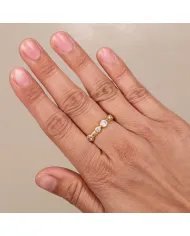 Swarovski Crystal Band Ring – Sterling Silver Gold Plated Ring Minimalist Women's Jewelry