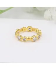 Swarovski Crystal Band Ring – Sterling Silver Gold Plated Ring Minimalist Women's Jewelry