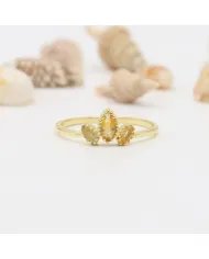 Citrine Gemstone Ring - Sterling Silver Gold Plated Ring Minimalist Handmade Ring For Women