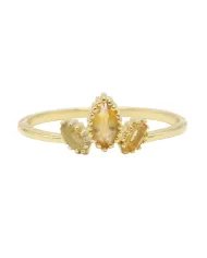Citrine Gemstone Ring - Sterling Silver Gold Plated Ring Minimalist Handmade Ring For Women