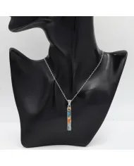 Orange Spiny Turquoise and Citrine Pendant - Sterling Silver Pendant Handmade Jewelry