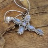 Holy Cross Pendant, Moonstone Pendant, Silver Necklaces, Religious Pendant, Christian Pendant, June Birthstone, Christmas Gifts