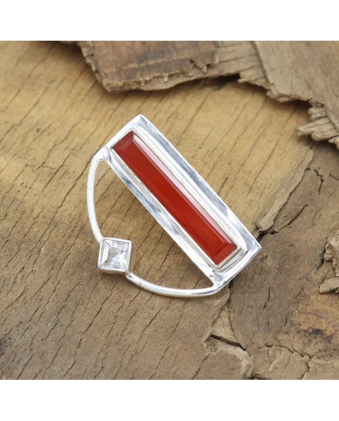 Classic Red Onyx Tie Clip – Elegant Handmade Men's Gift