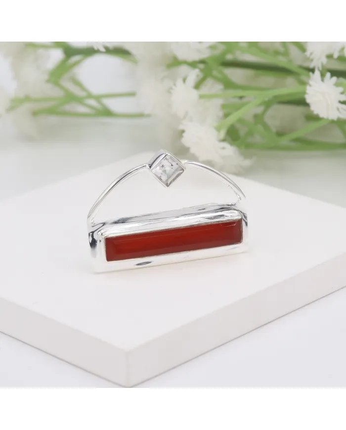 Classic Red Onyx Tie Clip – Elegant Handmade Men's Gift