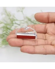 Classic Red Onyx Tie Clip – Elegant Handmade Men's Gift