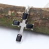 Holy Cross Pendant, Black Onyx Pendant, Silver Chain Pendant, Unisex Christian Jewelry, Protection Pendant, Best Christmas Gift