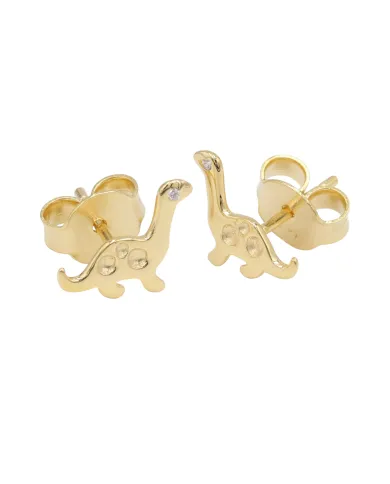 18K Gold Plated Swarovski Crystal Dinosaur Stud Earrings