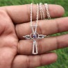 Cross Necklaces, Silver Pendant, Tanzanite Cross Necklaces, Angel Wings Pendant, Religious Jewelry, CZ Pendant, Heart Pendant