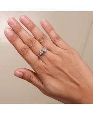 Natural Meteorite Ring with Herkimer Diamond - Sterling Silver Jewelry