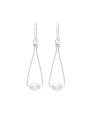Natural Freshwater Pearl Earrings - 925 Sterling Silver Jewelry