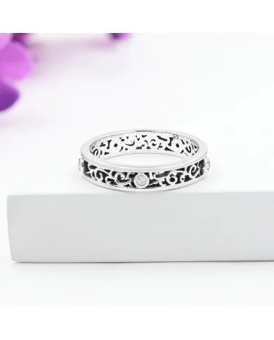 Swarovski Crystal Band Ring – Sterling Silver Statement Ring Handmade Jewelry for Women