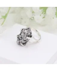 Raw Meteorite Ring - Sterling Silver Ring Handmade Ring Unique Prong Ring Cosmic Jewelry