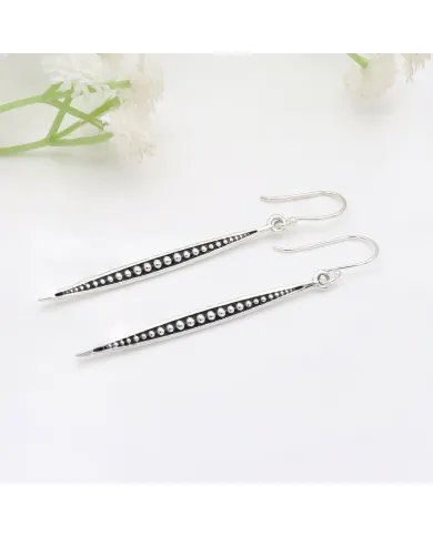 Elegant Oxidised Earrings – 925 Silver Handmade Dangle Earrings for Women