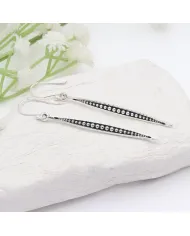 925 Sterling Silver Oxidized Dangle Earrings – Elegant & Timeless Design