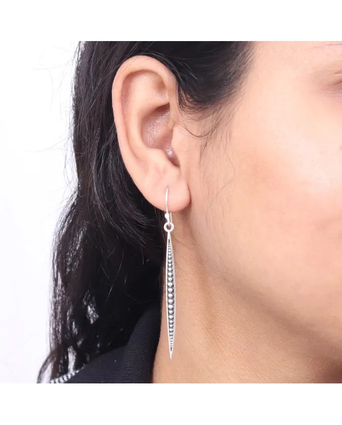 Elegant Oxidised Earrings – 925 Silver Handmade Dangle Earrings for Women