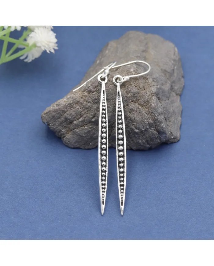 Elegant Oxidised Earrings – 925 Silver Handmade Dangle Earrings for Women