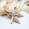 Cross Necklace, Sterling Silver Pendant, Zirconia Pendant, Unisex Pendant, Religious Pendant, Pendant with Chain, Christmas Gift